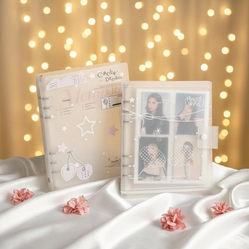 1/10Pcs Loose-Leaf Binder Organization Ins Style Ring Binder Notebook Scrub Pp Inner Core Cover Note Book Journal Planner Office