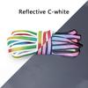 Reflecterende Schoenveters Mode Regenboog Schoenveters Wit Zwart Elastische Veters Sneakers Ronde Schoenveter voor Schoenen 100/120/140cm 1 Paar