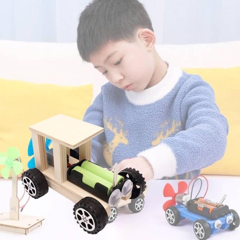 Science Educational Diy Wind-powered Car Wooden Model Kit For Elementary School Hands-on Learning