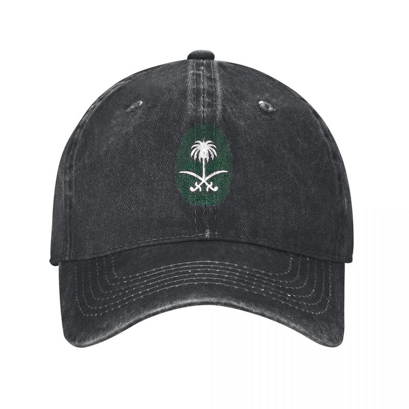 Palm Tree Logo Washed Cotton Baseball Cap Classic Black Adjustable Hat with Embroidered Design for Outdoor Style and Comfort