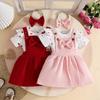 Baby Girl Summer Outfit: Short Sleeve Bodysuit, Strap Skirt & Headband Set (0-1 Year)