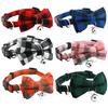 Chaoyang Grid New Pet Collar British Grid Bow Cat Collar Insert Buckle with Bell