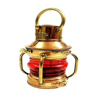 Kotwica morska miedziana lampa naftowa Vintage łódź morska statek latarnia dekoracja świetlna