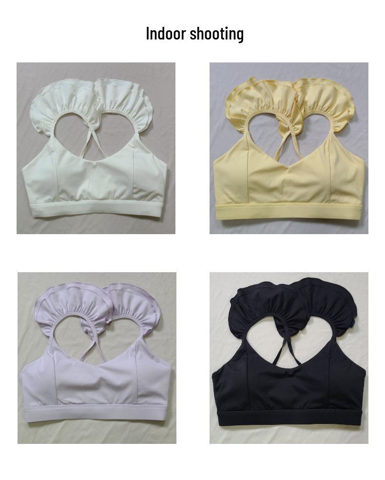 2022 Trendy Influencer Ruffle Sports Bra: Shockproof, Supportive Yoga and Fitness Top for Women
