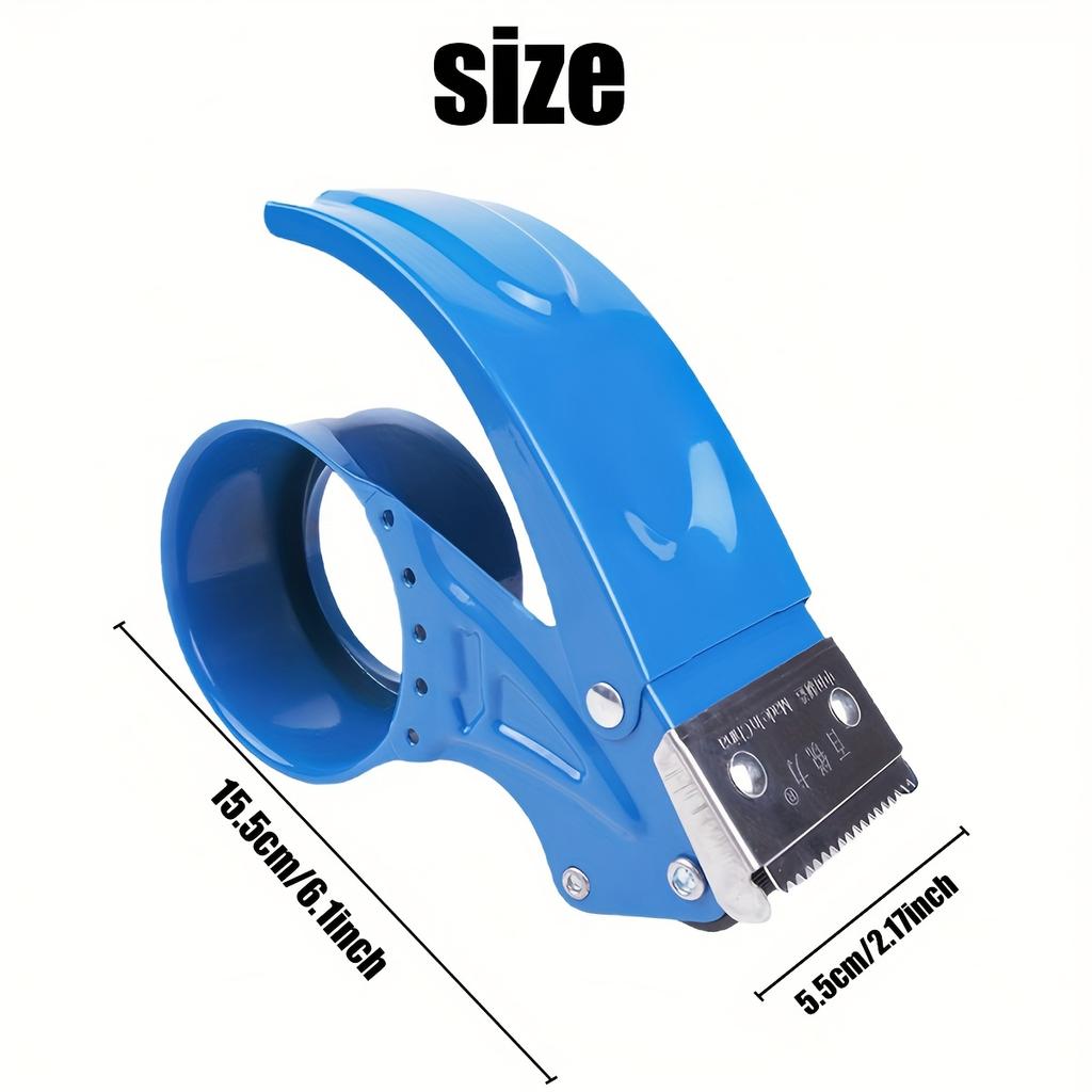 Heavy-Duty Metal Tape Dispenser Cutter - Manual Box Sealing Machine with Precision Cutting Edge,Compact Handheld Tape Dispenser for Shipping,Packaging