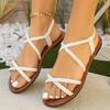 Fashion New Style Popular Women's Fashionable Solid Color Features Trend Anti-slip Wear-resistant Soft Soled Flats Sandals Zapatos Mujer