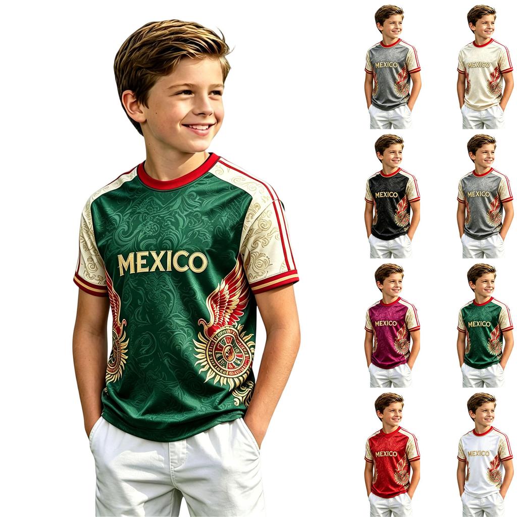 Boys Retro Soccer T-Shirt Vintage Football Tee for Kids Everyday Wear