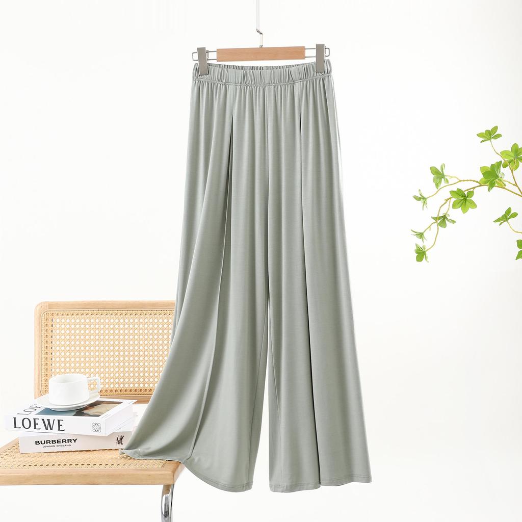 Yuke Silk Plus Size Pleated Wide-Leg Pants - Breathable, Casual, Thin, Versatile for Spring/Summer