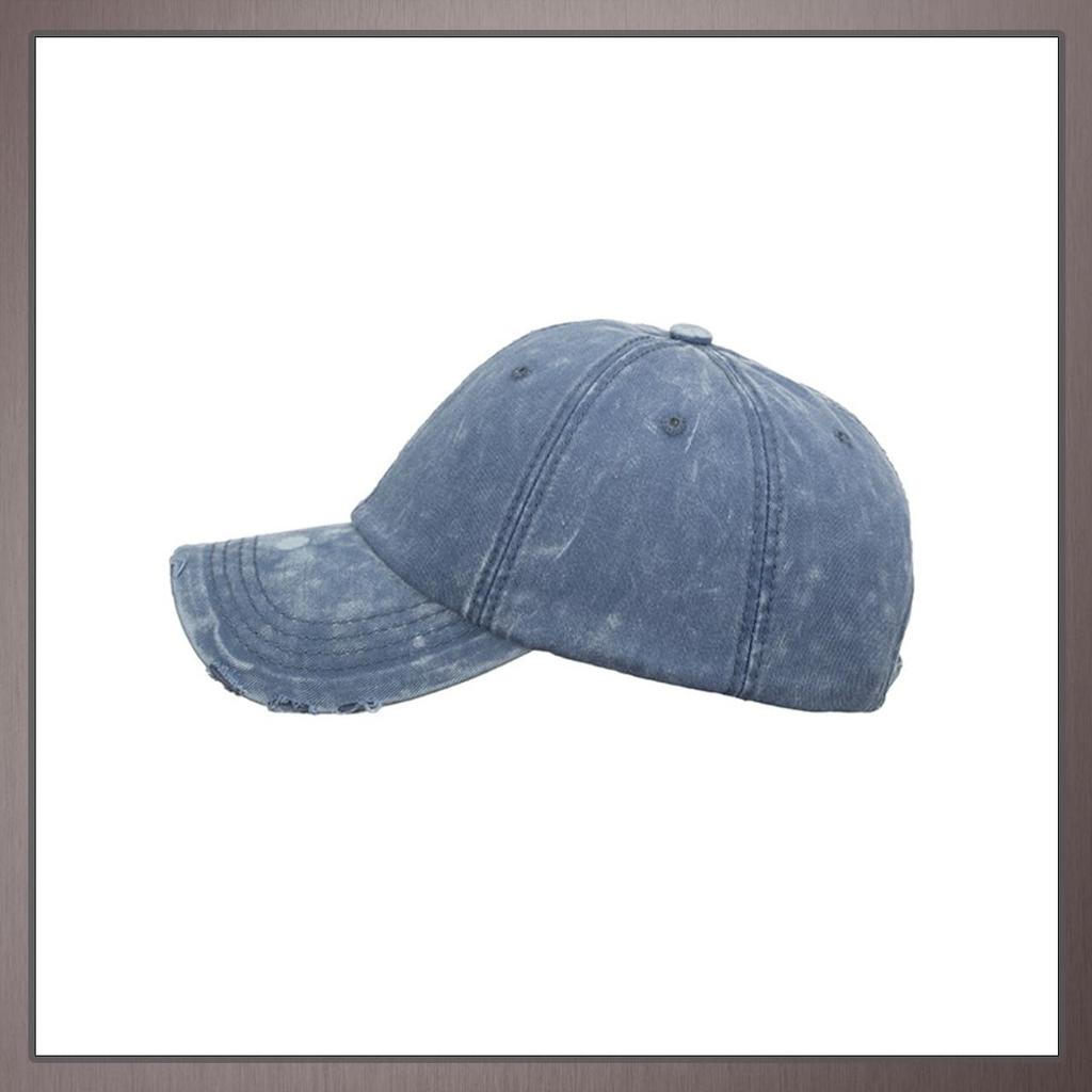 One Limitation Solid Color Distressed Single for Running and Outdoor and CP338 Cap, Color, Activities, Men's Women's, (Blue)