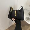 Trendy 2023 Winter New Pure Color Pu Underarm Bag French Style Shoulder Bag For Women