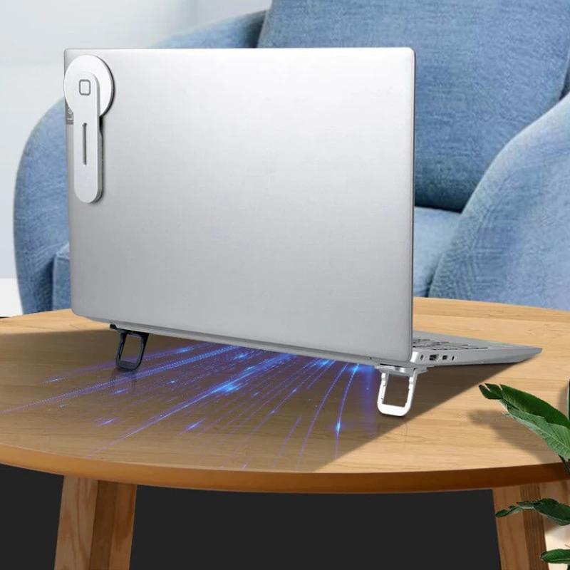 2Pcs Mini Foldable Laptop Stand Portable Computer Keyboard Riser With 2 Adjustable Angles Self-Adhesive Invisible Notebook Stand