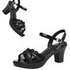 Fashion 2025 Shoes Female Peep Toe Women's Sandals Fashion Office & Career Sandals Women Chunky Heels Buckle Strap Mesh Shoes Women