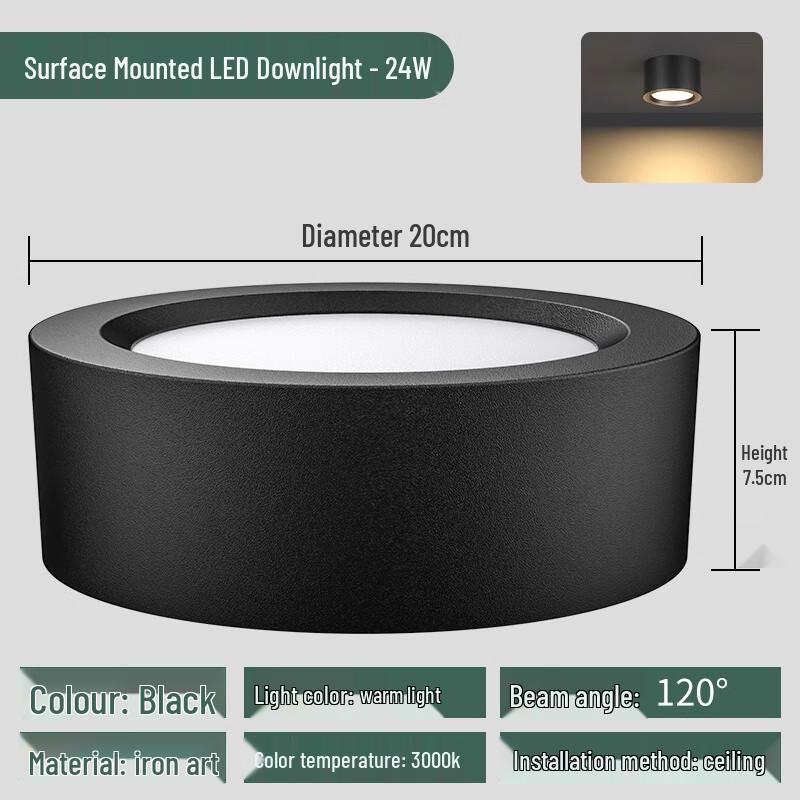 

Round LED Surface-Mounted Downlight