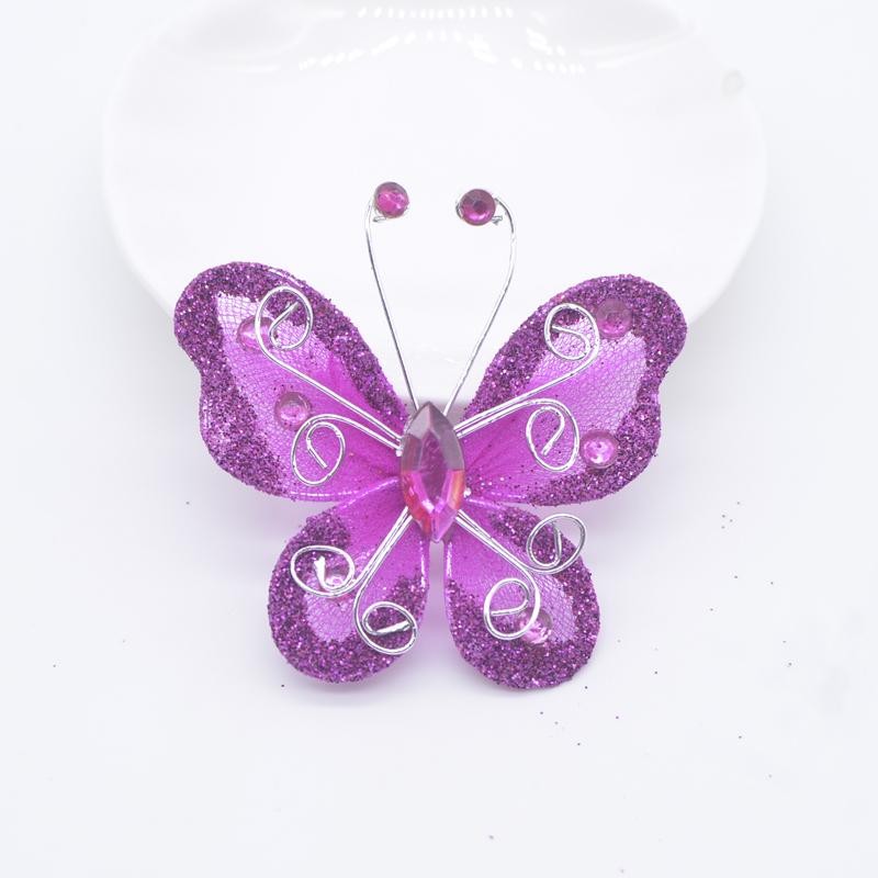 4 Stück Bling Puder Harz verzierte Drahtgeflecht Schmetterlingsapplikationen für Kleidung Hut Schuhe Nähaufnäher DIY Kopfschmuck Haarspangen Dekor