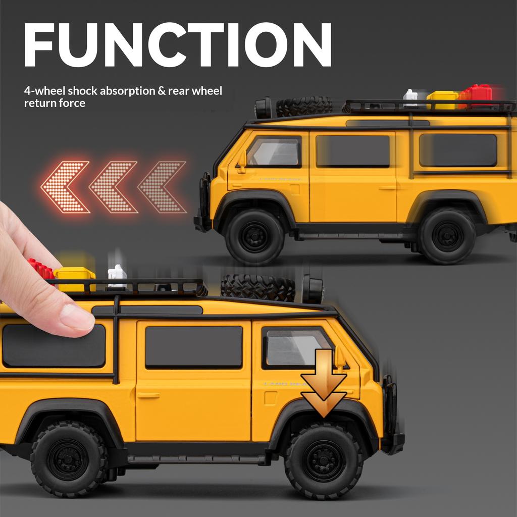 1:24 Scale VAN Off-road Vehicle Model Outdoor Camping Vehicle Toy Children's Holiday Gift Halloween Christmas Gift