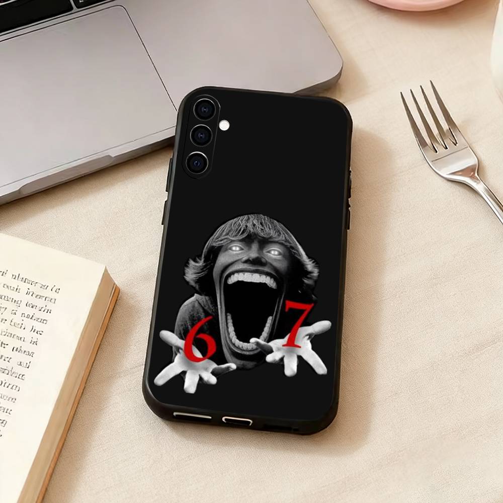 67 Six Seven-nn Phone Case Black Silicone Soft For Samsung Galaxy A73,A72,A71,A70,A53,A52,A51