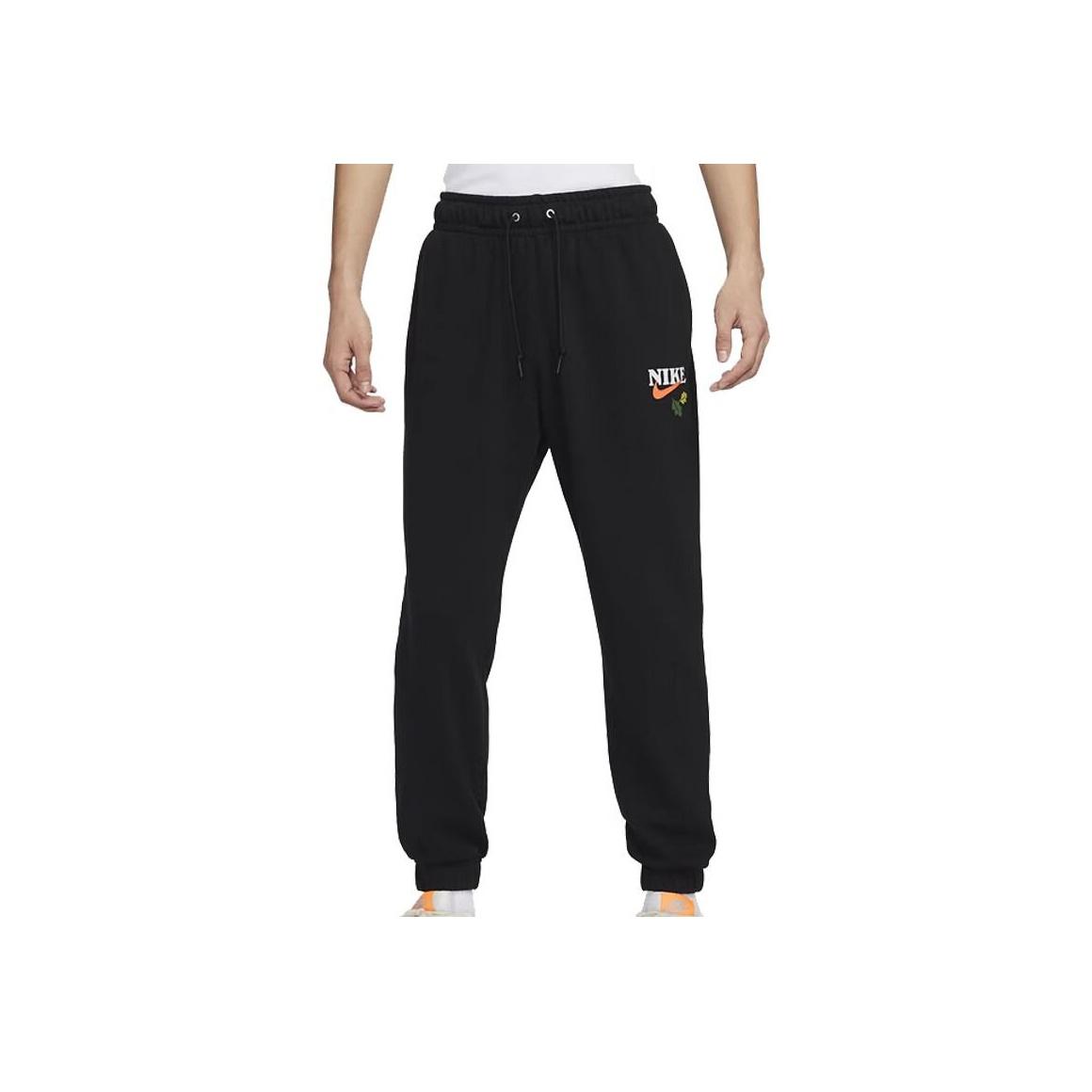 

Спортивные брюки Nike Contrast Logo Design со средней посадкой и шнурком, мужские, черные, HF1114-010 S