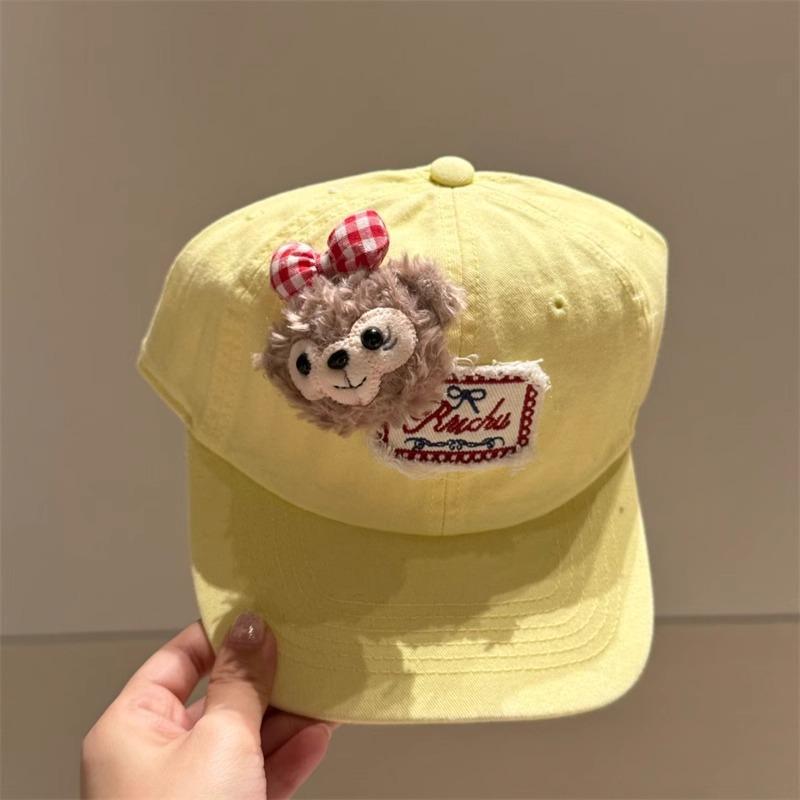 Cute bear plush cartoon sticker baseball cap female spring summer versatile face cap male couple