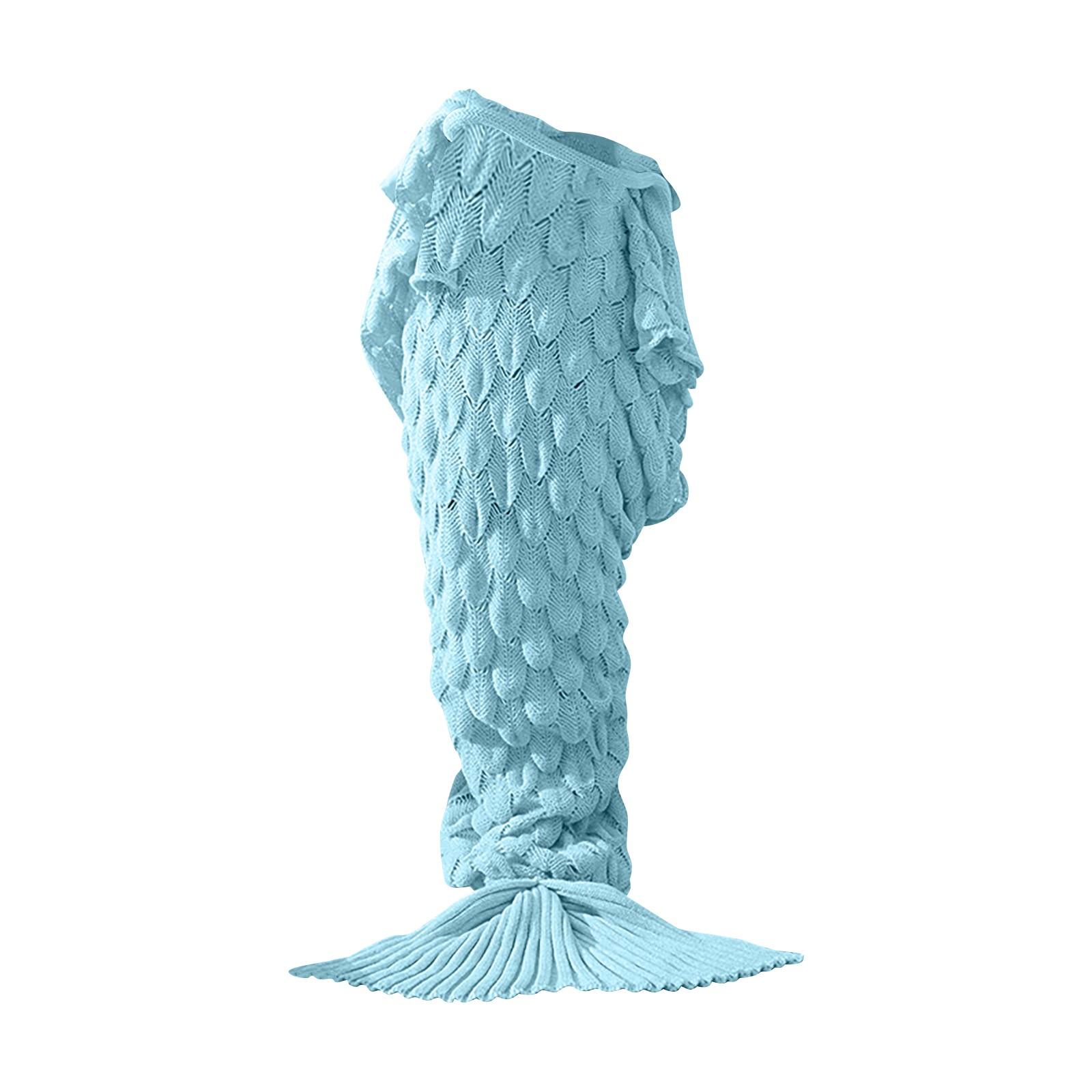 

Вязаный плед Русалка Рыба Плед для сна Рыбий хвост Плед One Size