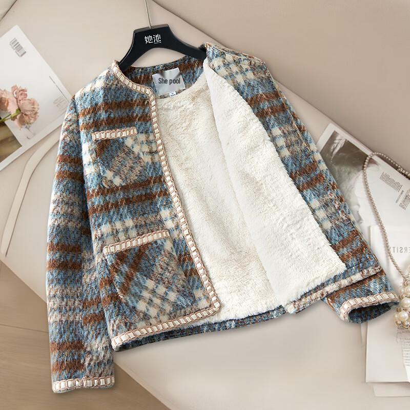 

Tachi Women s French Chic Plaid Fleece-Lined Jacket XL