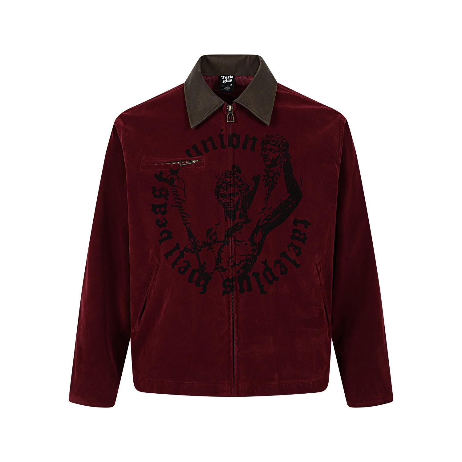 Mens American Vintage Street Subculture Cross Suede Jacket Detroit Jacket S бордовый