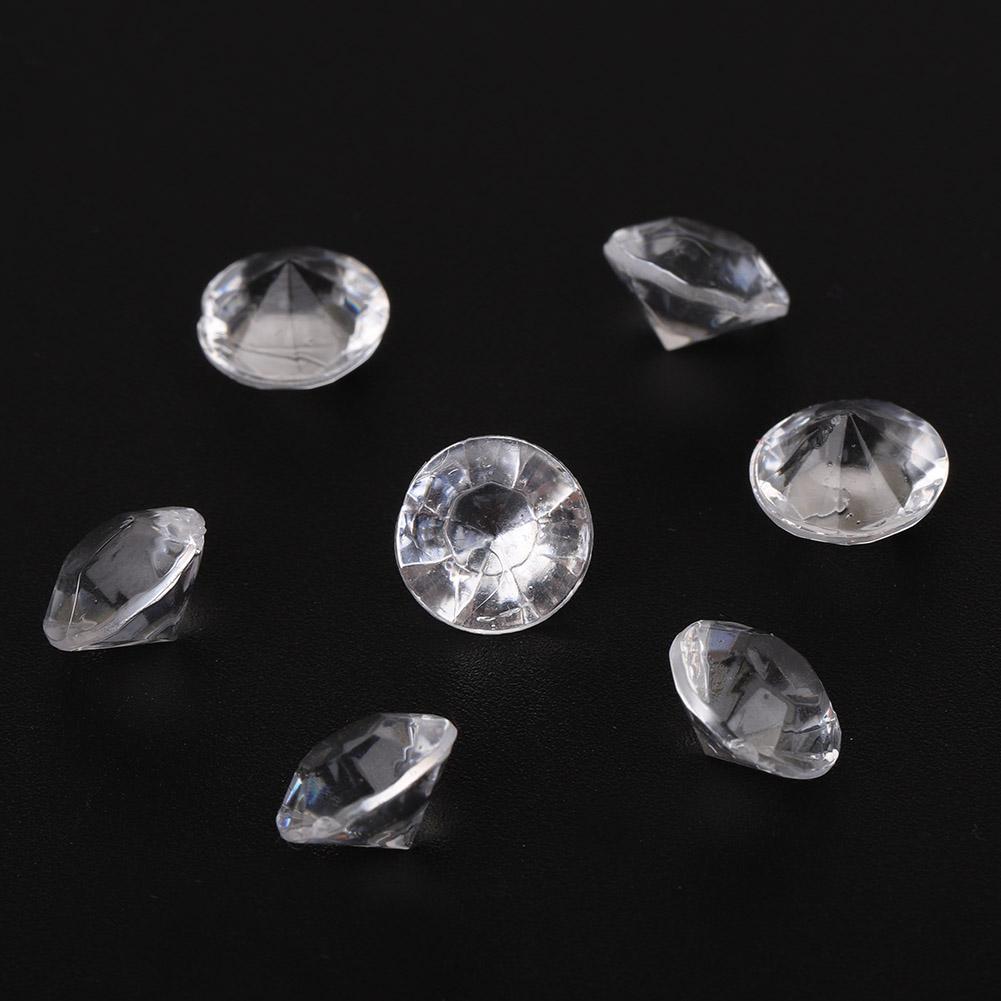 500 Stück 10mm DIY Transparente Spitze Acryl Diamant Edelsteine für Hochzeitsfeier (Weiß)