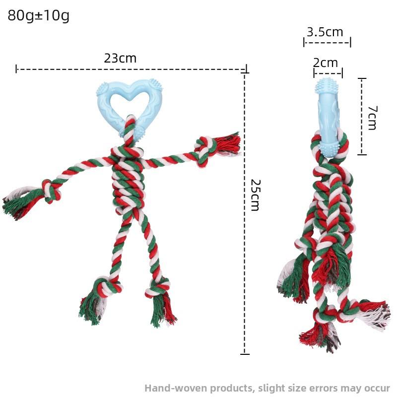 Haustier Baumwollseil Spielzeug Halloween Zahnen, Kaubares Gewebtes Seilknoten Hundespielzeug Fischgrätenherz Design