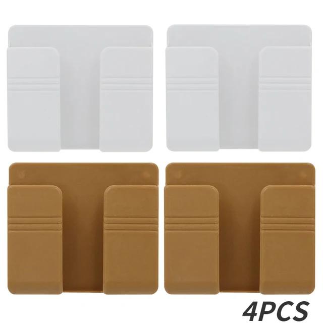 Punch Free Self Pasting Phone Storage Box Self-dhesive TV Remote Control Organizer Rack Wall-mounted Phone Plug Charging Holder