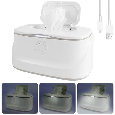 USB Baby Wipe Warmer LED Light Keep Warm Box Adjustable Temperature Heating Diaper Dispenser Portable Large Capacity