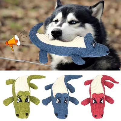 Haustier Kauen Spielzeug Interaktive Cartoon Tier Plüsch Alligator Form Hund Sound Spielzeug Nagen Schleifen Zähne Ausbildung Liefert
