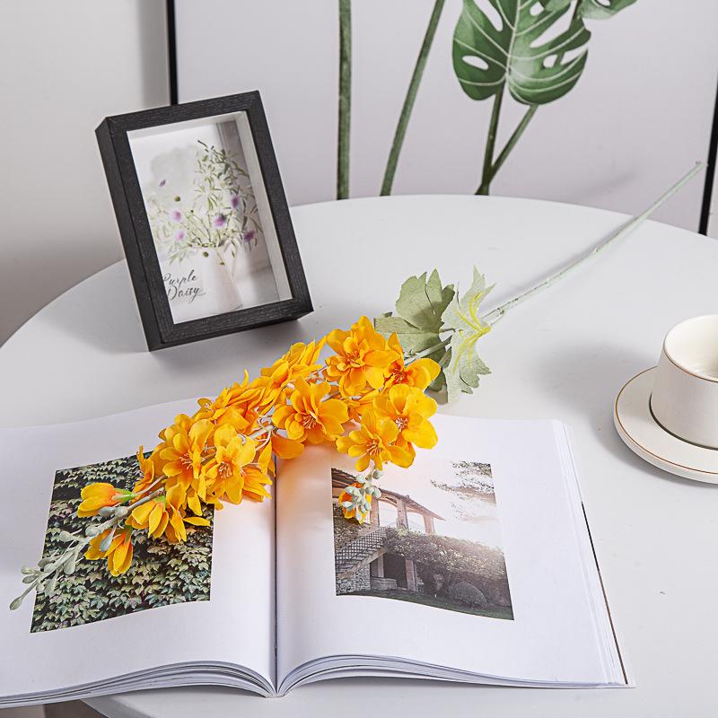 Artificial Flowers Delphinium Flower Branch Fake Leaf for Wedding Decoration Outdoor DIY forHome Decorative Hyacinth Silk Flower