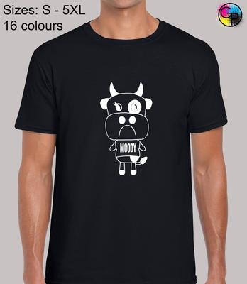 Mucca lunatica Divertente Novità Scherzo Rude Regalo Vestibilità T-shirt Top T-shirt Tee Regalo per Uomini