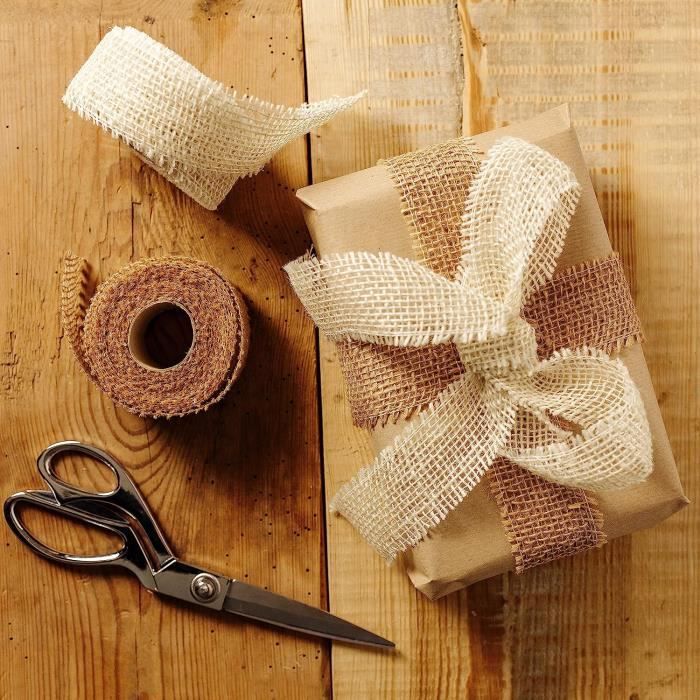 Chemin De Table En Jute - CREATIVE DECO - Lot De 2 - Blanc - 5cm X 5m - Deco Mariage