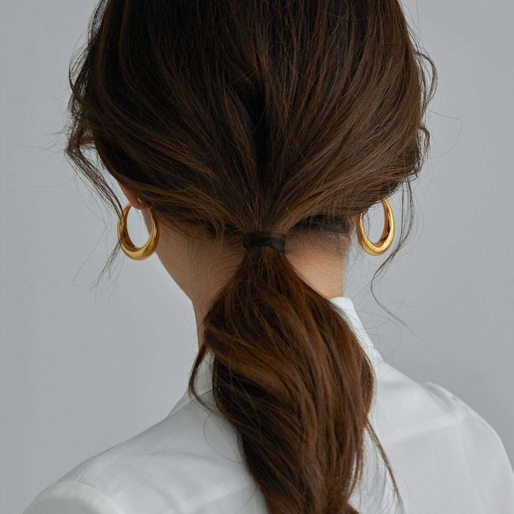 Minimalist Super Thick Size Circle Earrings Earrings Niche Design Personalized Fashion Daily Matching Fashion Earrings