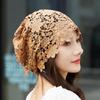 Women's Spring Summer Hollow Out Rhinestone Trimmed Ponytail Headscarf Hat Versatile Scarf Tied Multi Use Crochet Head Wrapping Hat