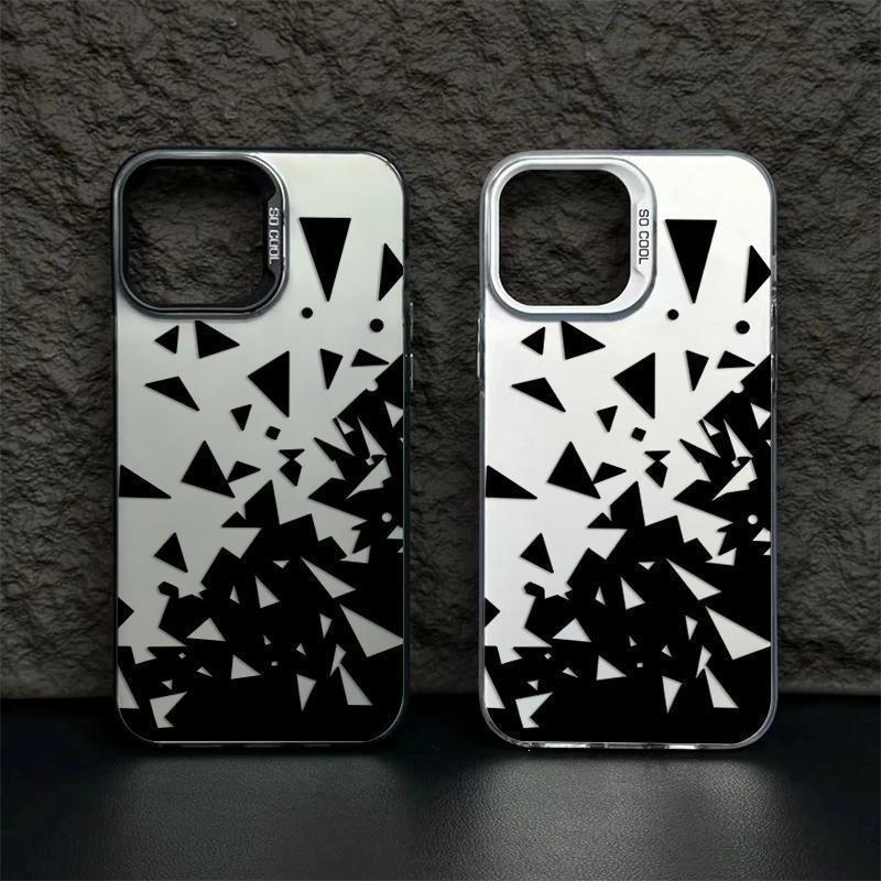 The Broken Pattern Is Suitable for Apple 15 Mobile Phone Case, Colored Silver 14promax, New Creative 13pro Hard Xsmax Tide.
