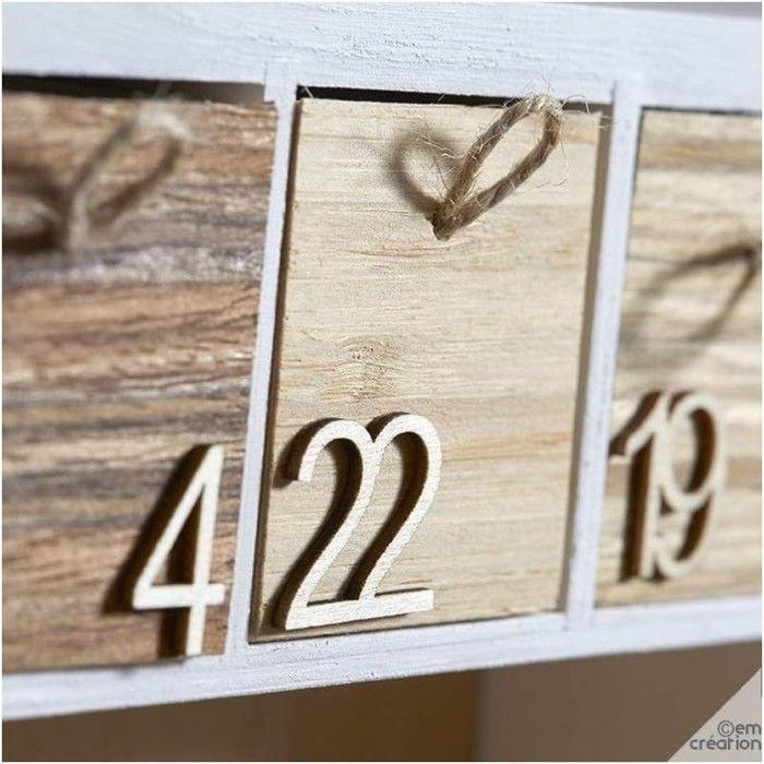 Chiffres en bois - ARTEMIO - Set de 24 pièces - Pin - 2cm