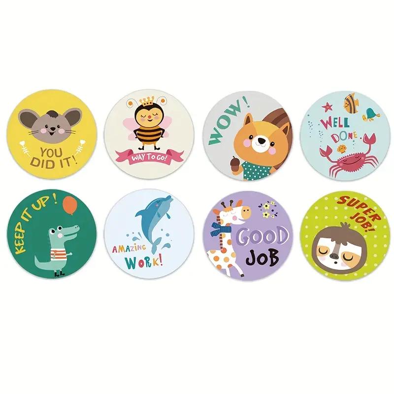 500 Stück Tier Cartoon Aufkleber Niedliche Runde Muster Siegelaufkleber Kinder Belohnung Schullehrerbedarf Fotokarten Deko Etiketten
