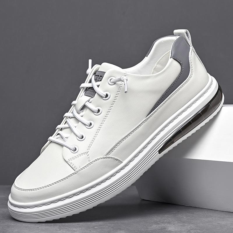 

2026 Spring and Autumn New Men s Daily Casual Leather Shoes Men s Handmade Online Little White Shoes Youth Trend Board Shoes 9588 38 белый