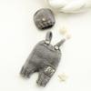 2020 Newborn Photo Props: 2-Color Knit Baby Overalls & Hat Set