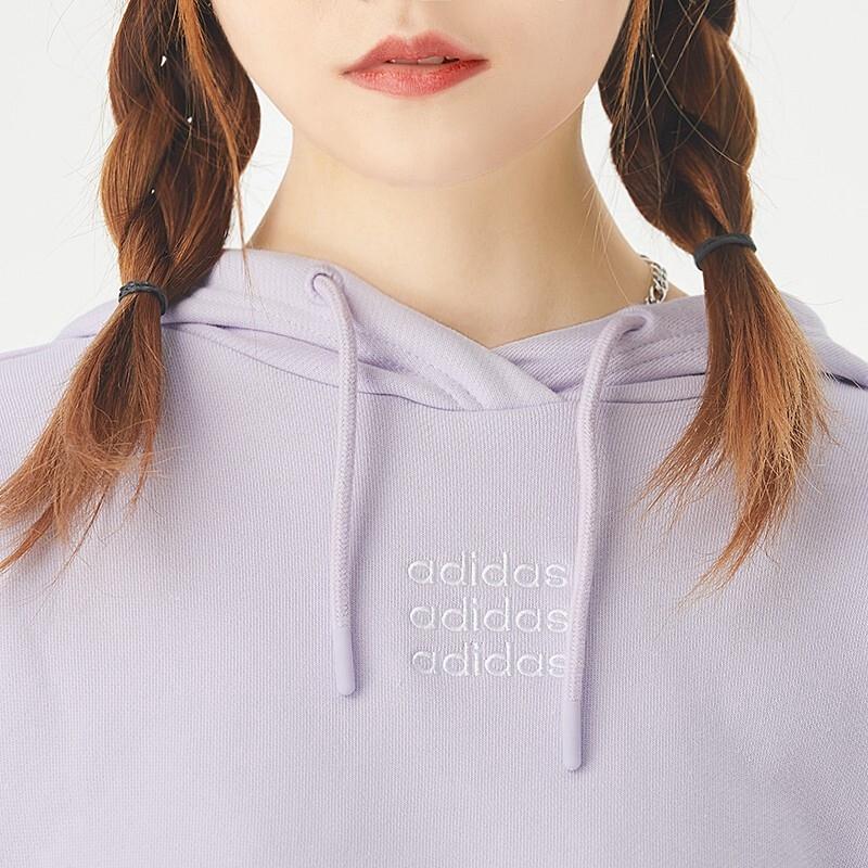 Adidas Neo Logo Pullover Hoodie Women Tops Purple GL7432