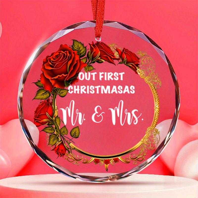 

1 шт./2 шт. Рождественское украшение - Наше первое Рождество Мистер и Миссис Стеклянное украшение Свадебный сувенир, Подарки для молодоженов и девичника, Подарки для помолвленных пар 1pc