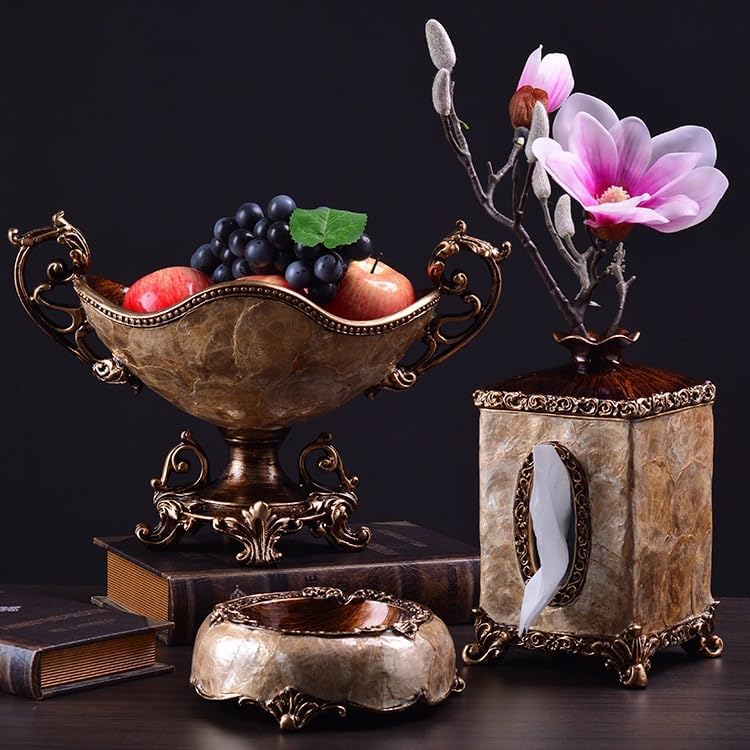 Fruit Bowl Basket European Style Fruit Plate Retro Living Room Candy Plate Large Household Dried Fruit Plate Coffee Table Decoration Ornaments Fruit