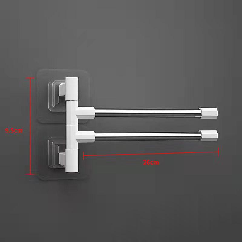 Bathroom Towel Bars Rotatable Towel Holder Space Aluminum 2/3/4/5 Bar Towel Hanger Kitchen Shelf Wall Mounted