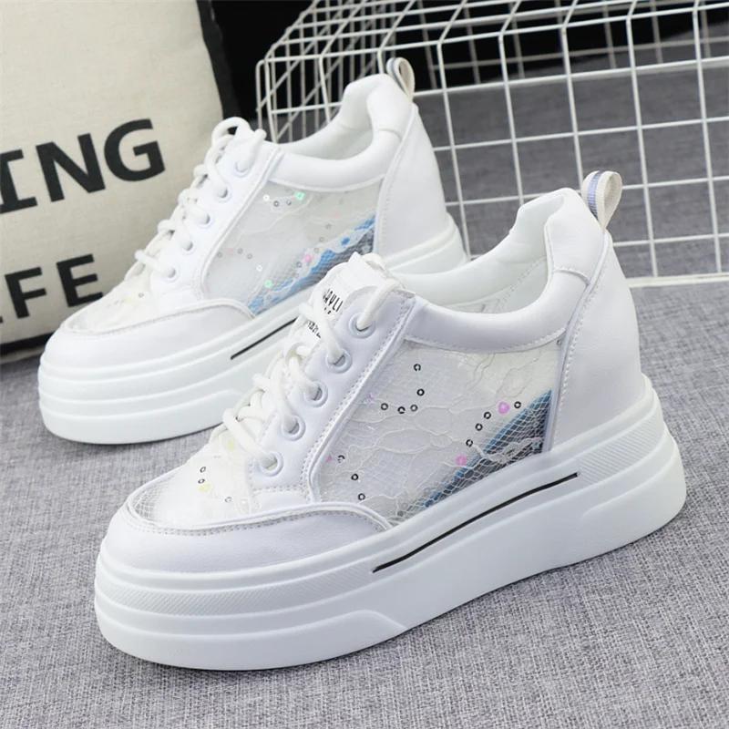 Модные белые туфли на платформе — фото 6