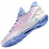 New Anta Frivolous Cushioning Anti Slip And Wear Resistant Low Top Basketball Shoes Men's Purple Blue White 112421614-2