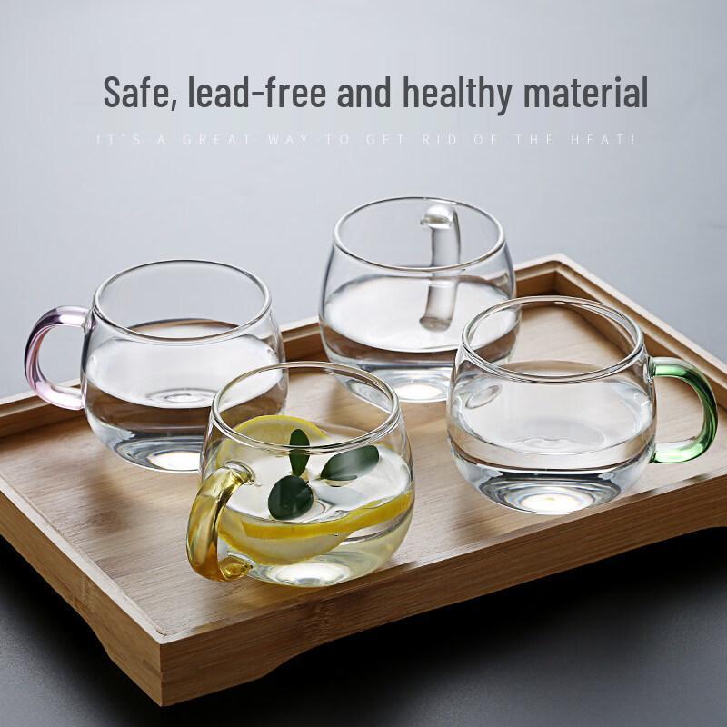 ZISIZ Glass Teacup with Handle