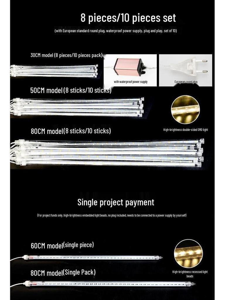 Hanging Tree Solar LED Meteor Shower Fairy Lights for Outdoor Atmosphere Decor