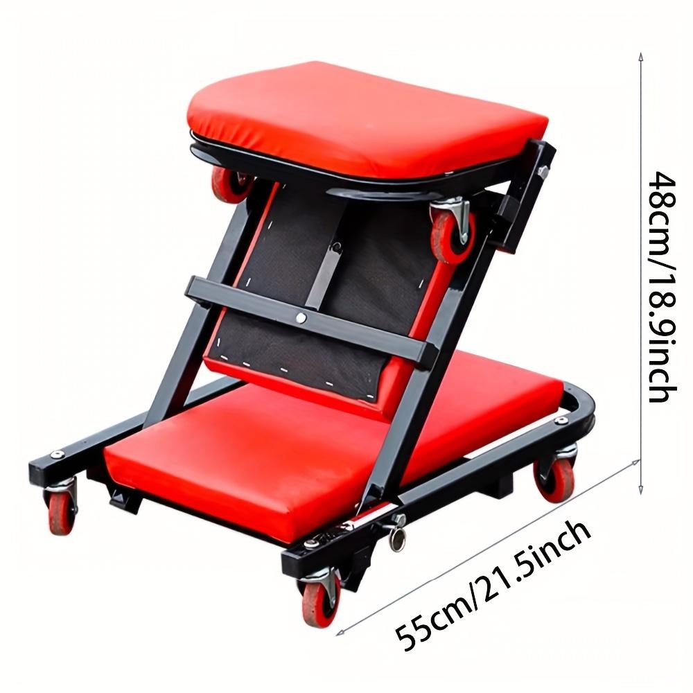 40 Inches Auto Repair TOOLS,2 IN 1 Rolling Folding Car Creeper/Seat,6 Pcs 2" Casters,  Adjustable Rolling Folding Mechanic Creep