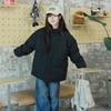 Winter Unisex Oversized Korte Opstaande Kraag Katoenen Jas